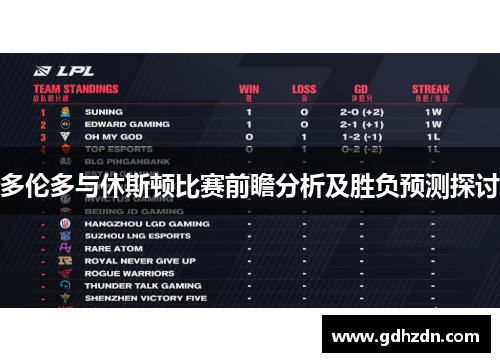 多伦多与休斯顿比赛前瞻分析及胜负预测探讨